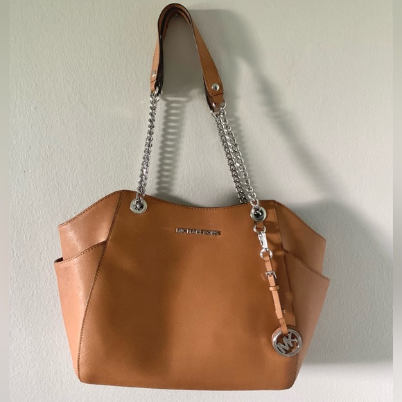 Michael Kors LG JST Leather Chain Shoulder Tote Bag - Picture 2 of 8